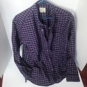 St. John’s bay checkers red navy blue and white button down. XL.